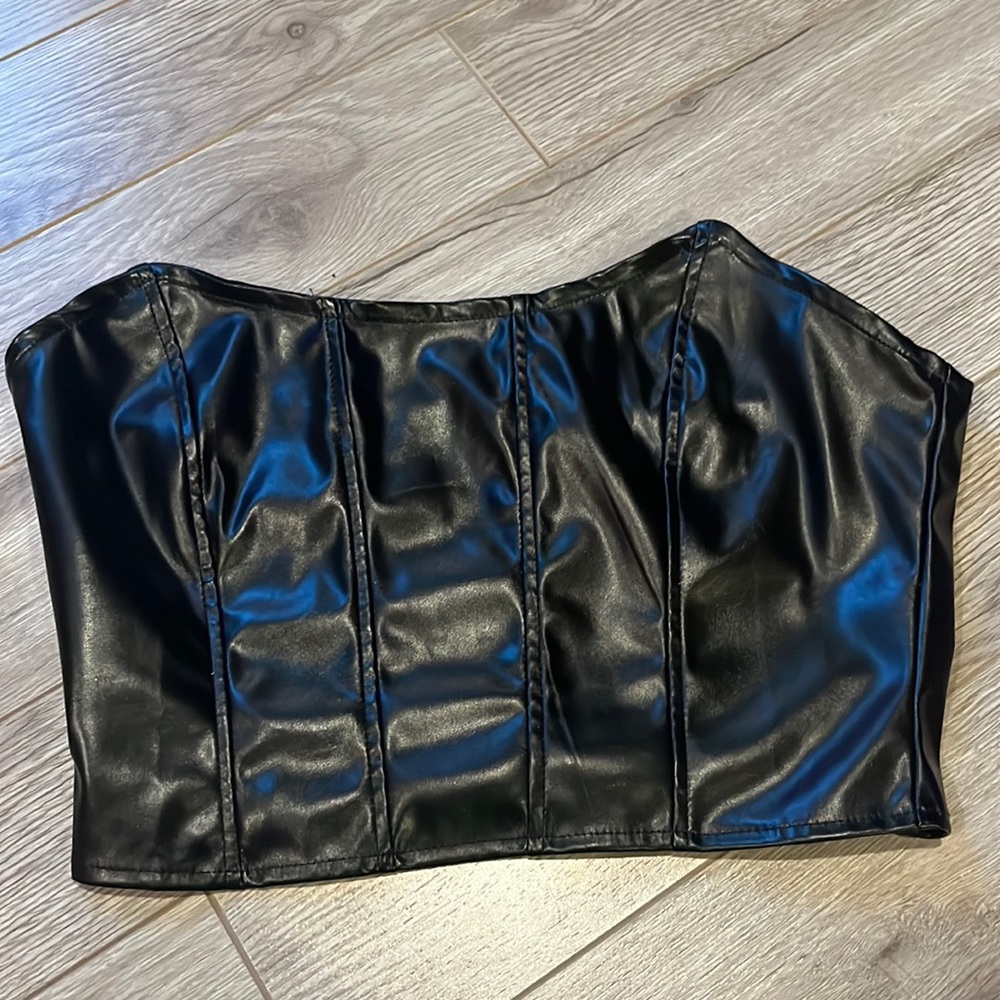 Shein leather corset